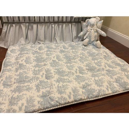 Toile Baby Play Mat, Tummy Time Activity Mat, Round, Square, or Rectangle Play Mat