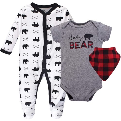 Little Treasure Unisex Baby Sleep and Play, Bodysuit and Bib