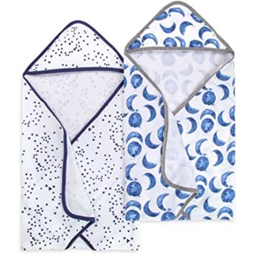 Burt's Bees Baby - Hooded Towels, Absorbent Knit Terry, Super Soft Single Ply, 100% Organic Cotton