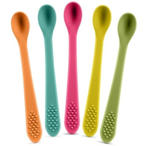 Baby Spoons - Infant Spoons First Stage – Pack of 5 Silicone Baby Spoon for Feeding - First Stage Baby Feeding Spoon Set Gum Friendly, Size: 5 pieces multicolor