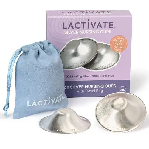 Lactivate Silver Nursing Cups- Large | Baby Bunting AU