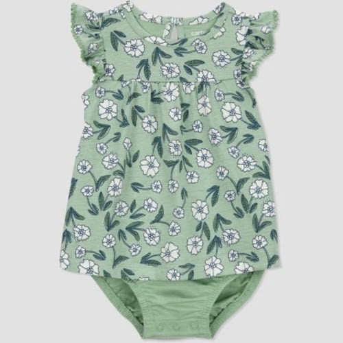 Carter's Just One You®️ Baby Girls' Floral Sunsuit - Green, Size: 3M