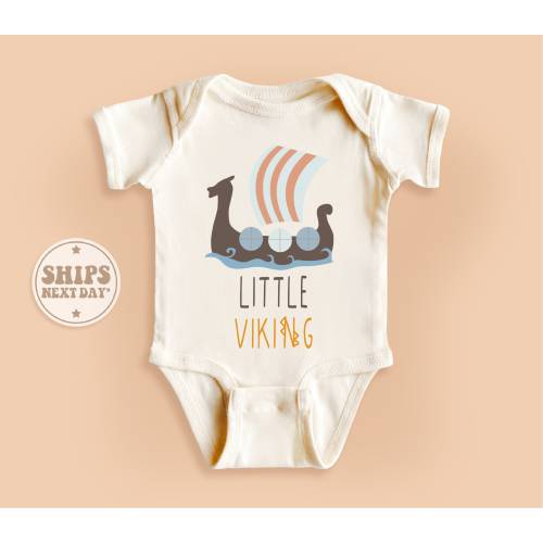 Little Viking Baby Onesie®, Cute Natural Baby Onesie®, Viking Baby Gift, Scandinavian Baby Bodysuit #TLC00261