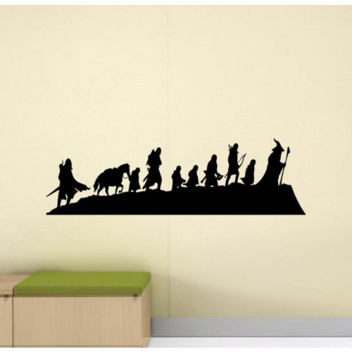 The Fellowship of The Ring Wall Decal Vinyl Sticker Caravan Wizard Wall Art Book Lover Gift Magic Decor Library Poster Kids Sign 3090