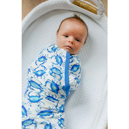 Blue Crab Bamboo Swaddle Blanket
