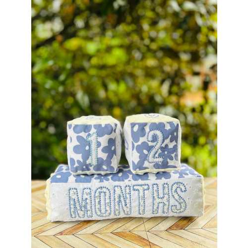 Plush Milestone Blocks, Embroidered Baby Photo Prop, Baby Shower Gift Idea, Pregnancy Journey