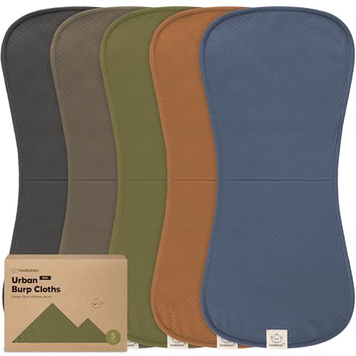 KeaBabies 5-Pack Organic Burp Cloths Baby Girl, Boy - Extra Large, Absorbent Baby Burp Cloths, Soft Burping Cloths for Babies, Newborn Burp Clothes, Cotton Burp Rags, Neutral Thick Burp Cloth (Basic)