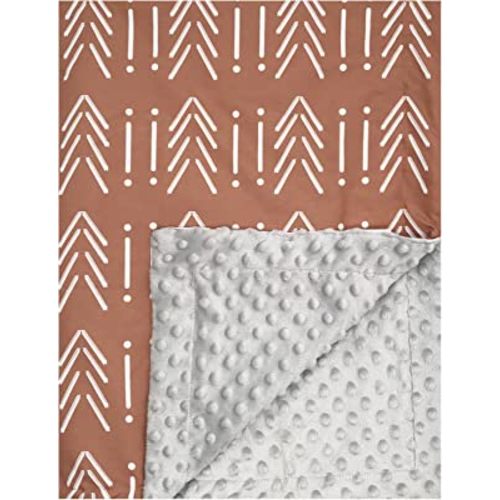 Baby Blanket, Rust Nursery Bed Blanket, Infant Blanket, Toddler Blanket, Boy Girl Blanket Soft, Crib Blanket, Newborn Blanket, Minky Dimple Dot Blanket, 40 x 30 Inches, Stroller Snuggle Up Blanket