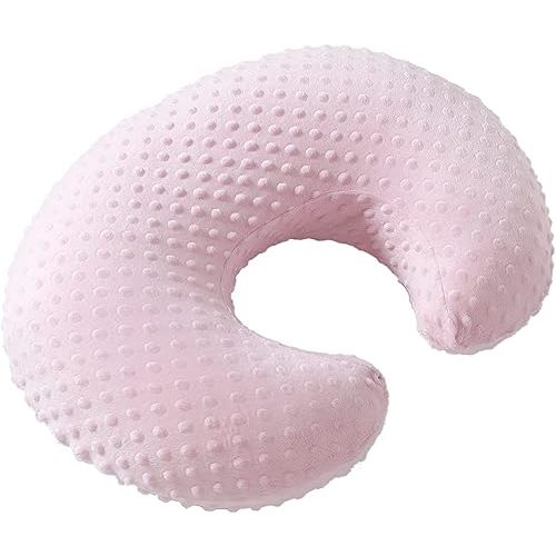 Minky Dots Nursing Pillow Cover, Case Plush Breathable Breastfeeding Pillow Slipcover Fits Nursing Pillow, Super Soft Snug Positioners for Baby Boy Baby Girl (Light Pink)