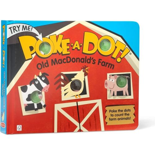 Melissa & Doug Poke-a-Dot! Old MacDonald’s Farm, Interactive Children's Board Book with Buttons to Pop, Educational Sensory Toy for Toddlers & Preschoolers Ages 3+ - FSC Certified