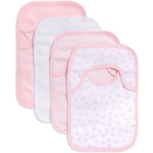 Burt's Bees Baby Infant Pull On Bibs, 100% Organic Cotton Lap Shoulder Style Drool Cloths, Newborn Essentials