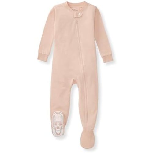 Burt's Bees Baby unisex-baby Honeysoft Sleeper Pajamas, Zip Front Non-Slip Footed Footie PJs, Organic Cotton & Lyocell