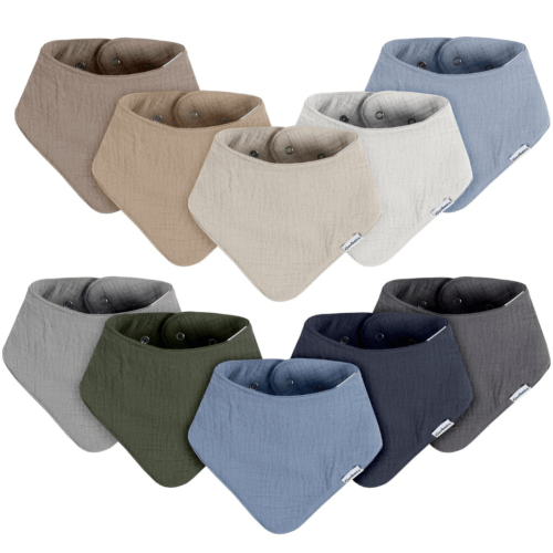 10-Pack Baby Boys Multi Blue Muslin Bandana Bibs – Gerber Childrenswear