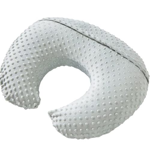 Nursing Pillow and Positioner with Cover for Breastfeeding and Bottle Feeding, Propping Baby, Tummy Time, Baby Sitting Support, Awake-Time Support (Sea Foam, 22" x 17.7" x 5.9")