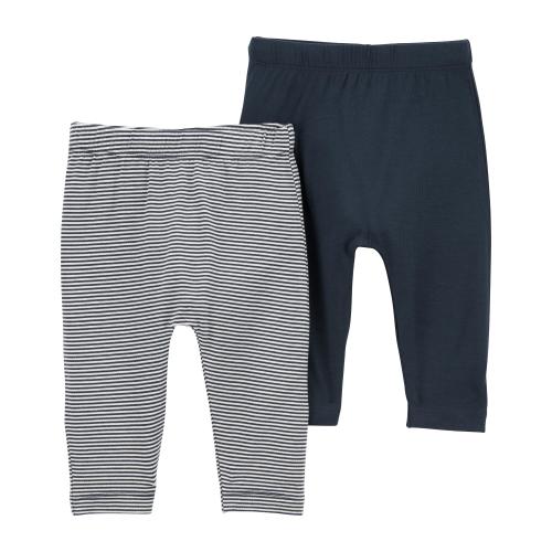 Baby 2-Pack PurelySoft Pants - NB - Style,Navy