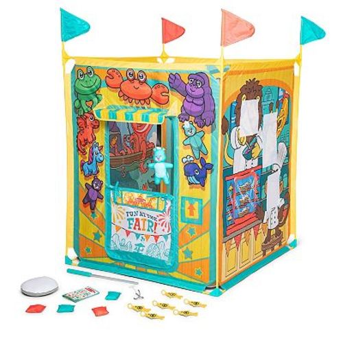 Melissa & Doug Fun at the Fair! Game Center Play Tent – 4 Sides of Activities