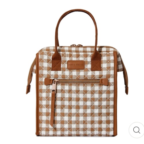 the LUNCH BAG quilted Brown Gingham – Poppy & Peonies