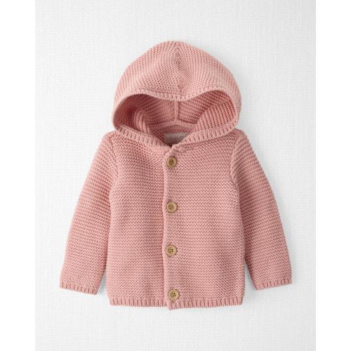 Baby Organic Signature Stitch Cardigan in Rose - Style,Rose