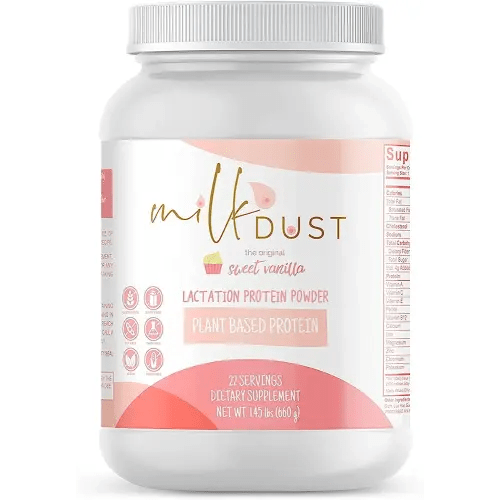 MILK DUST Protein Powder 660g | Breastfeeding Powder for Nursing Moms |  Lactation Support Pea Powder | Vegan & Dairy-Free | Sweet Vanilla | 22