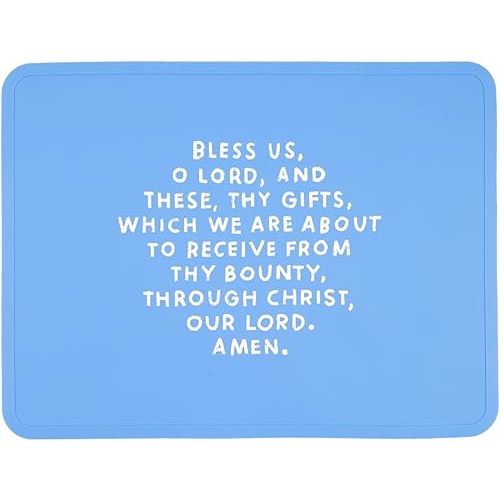 Be A Heart Silicone Placemats for Kids and Toddlers, BPA-Free Non-Slip Baby Placemat, Baby Baptism Gift (Cornflower Blue)