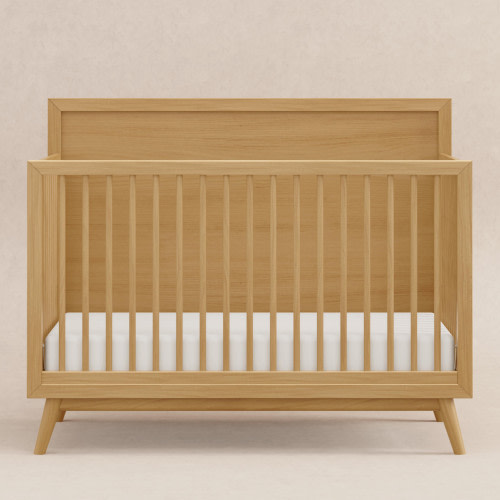 babyletto Palma 4-in-1 Convertible Crib with Toddler Bed Conversion Kit - Honey