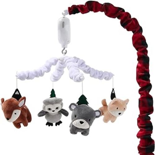 The Peanutshell Woodland Animal Crib Mobile for Baby Boys or Girls | Digital Music Box with 12 lullabies