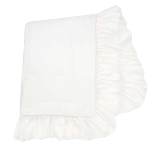 Signature White Cotton Sateen Ruffle Baby/Toddler Quilt – Lambs & Ivy