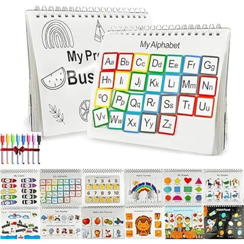 My Preschool Busy Book for Ages 1-5, My Busy Preschool Book with 12 Themes for Children, Preschool Activity Binder,Strong and Durable, No Harm to Hands (1PCS)