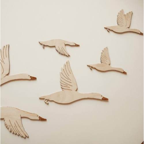 Wooden geese on the wall | wooden birds | babyzimmer | children's room | goose | geese | babyshower
