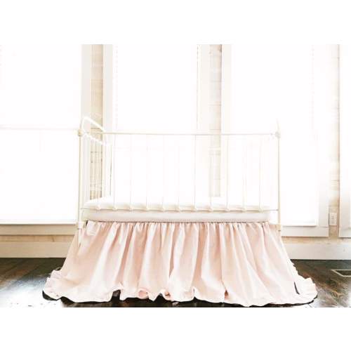 Baby Pink Ruffled Crib Skirt for Girls | High Cotton Textile