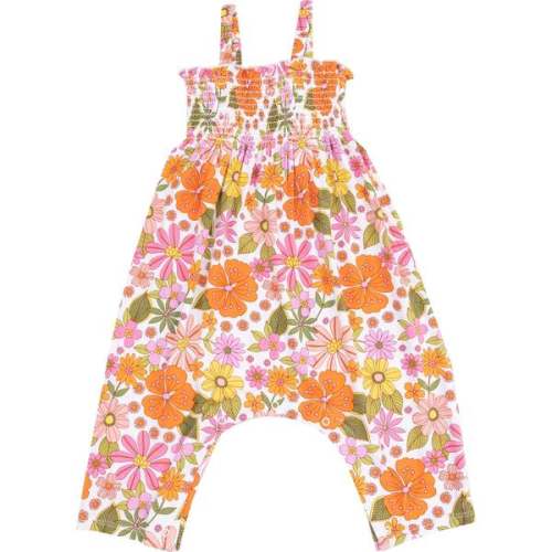 Tie Strap Smocked Romper, Boho Beachy Floral - Angel Dear | Maisonette