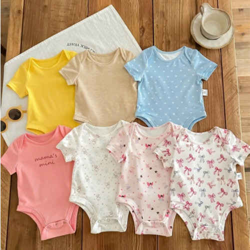 SHEIN 7pcs/Set Newborn Baby Girl Onesies