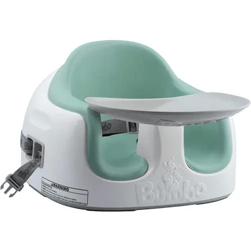 Bumbo Multi Seat 3-in-1 Baby & Toddler Convertible Non-Slip Floor, High Chair, & Booster Seat Combo w/Removable Tray and Buckle Strap, Hemlock Green
