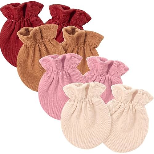 BQUBO Newborn Infant Toddler Mittens No Scratch Cotton Elastic Wrist Gloves Hypoallergenic for 0-6 Months Baby Boys Girls