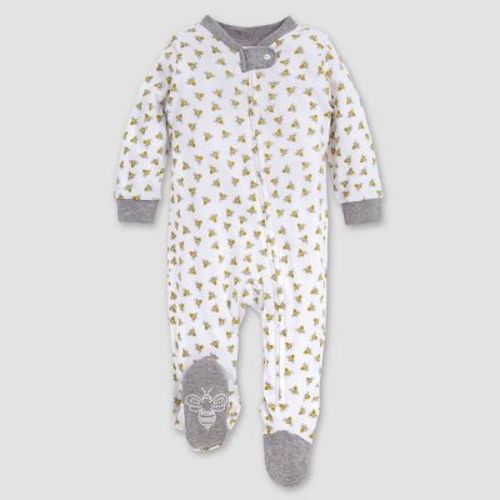 Burt's Bees Baby® Be Honey Bee Striped Sleep 'N Play Footed Pajama - Yellow/White/Black, Size: 6-9M