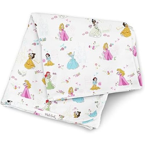 Milk Snob Disney Princess Baby Girl Swaddle Blanket, Soft Receiving, Security Bed and Play Blanket, Toddler and Infant Baby Bedding Registry and Shower Gifts, Newborn Essentials, 35x35