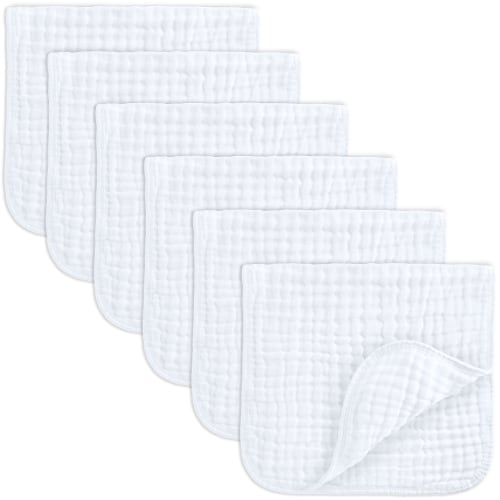Muslin Burp Cloths in White – Comfy Cubs