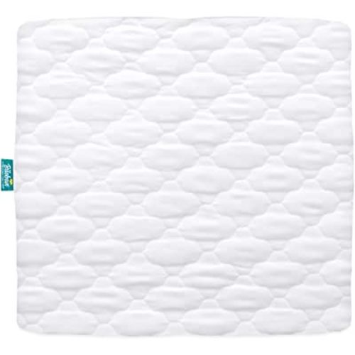 Playard Mattress Cover -for Square Play Yard, Perfect for New Room2 / TotBloc Portable Playard, Waterproof, Ultra Soft, Fitted Playpen Mattress Cover, White
