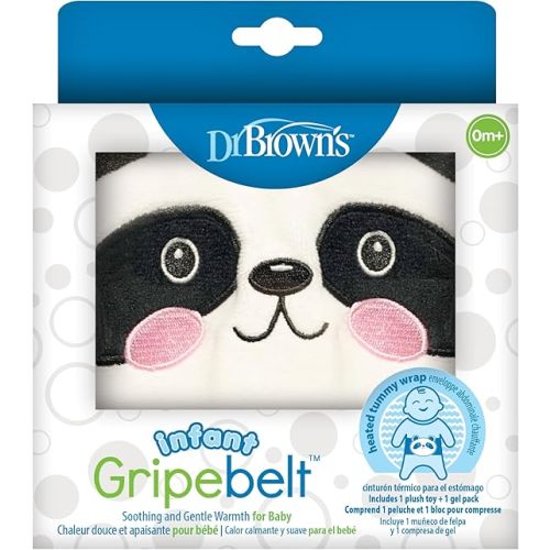 Dr. Brown's Infant Gripebelt Heated Belly Band, Soothe Baby's Tummy with Gentle Warmth and Compression, Panda, 0m+