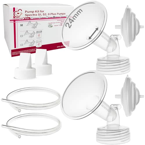 Nenesupply 24mm Flange Pump Parts Compatible w Spectra S2 S1 Breast Pumps Replacement Kit for Spectra Pump Parts S2 Parts S2 Accessories Inc Flange Duckbill Valve Backflow Protector