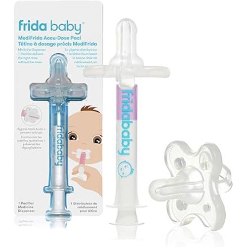 Frida Baby Medicine Pacifier, Medi Frida Baby Medicine Syringe & Accu-Dose Pacifier, Baby Medicine Dispenser for Mess & Fuss Free Use