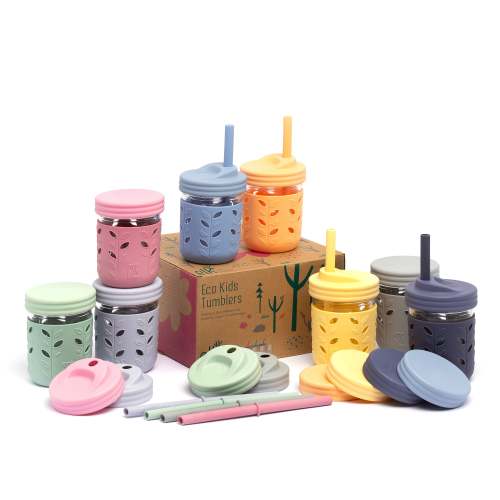 Glass 8oz Mason Jar Drinking Tumblers + Food Storage