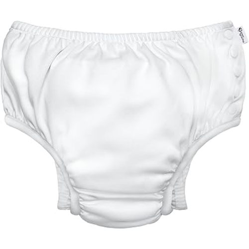 i Play. Baby Ultimate Reusable Snap Swim Diaper, New White, 6 Months