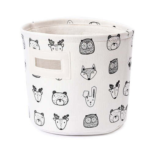 Closet Complete Animal Print Cylinder Basket in Black/White