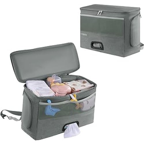 HOMBYS Car Diaper Caddy Organizer,Travel Diaper Caddy with Lid, Trunk Organizer For Suv,Car Organizers And Storage,Cat Seat Organizer, Backseat Car Organizer,Nursery Storage Bin Basket