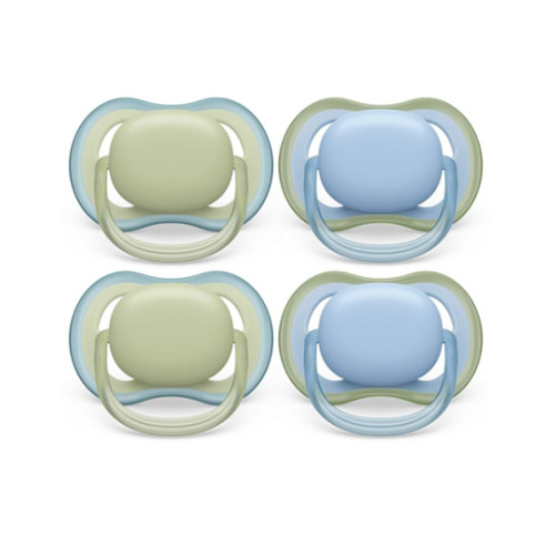 Philips Avent Ultra Air Pacifier - 4 x Light, Breathable Baby Pacifiers for Babies Aged 0-6 Months, BPA Free with Sterilizer Carry Case, SCF085/48