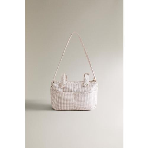 STRIPED CHECK DIAPER BAG