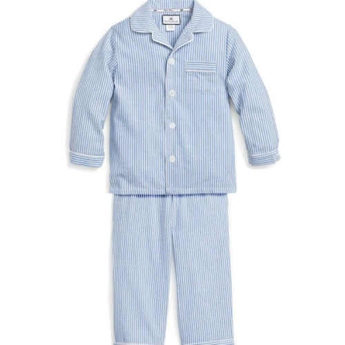 Kid's Twill Pajama Set in French Blue Heritage Stripe