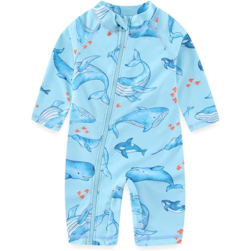 Baby Boy Swimsuit Rash Guard Toddler One Piece Bathing Suit Infant Swimwear UPF 50+