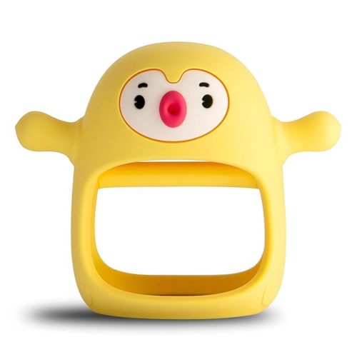 Smily Mia Penguin Teethers for Babies, Silicone TeethingToys for Babies 0-6Months, Best Toy for Teething Babies, Hand Teether Toys,Perfect Replacement for Pacifiers, Baby Chewing Toys, Yellow - yellow